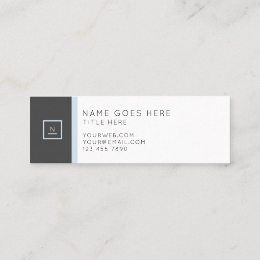 スタイリッシュでエレガントなパステル調のシックな小型名刺 スキニー名刺 (裏面)