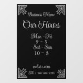 スタイリッシュでエレガントな会社の営業時間 ウィンドウサイン (シート)