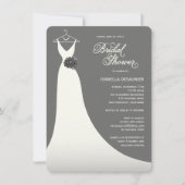 スタイリッシュでエレガントな婚礼衣裳のブライダルシャワーの招待 招待状 (正面)