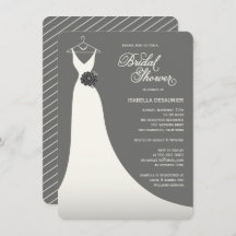 スタイリッシュでエレガントな婚礼衣裳のブライダルシャワーの招待