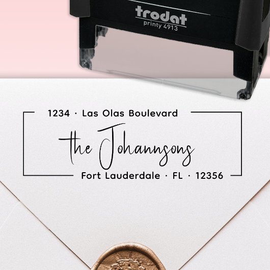スタイリッシュでエレガントな家族の返信住所 セルフインキングスタンプ