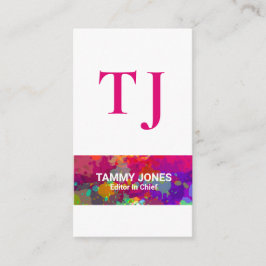 スタイリッシュでカラフルな落書きのグランジなモノグラムの手紙 名刺