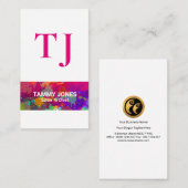 スタイリッシュでカラフルな落書きのグランジなモノグラムの手紙 名刺 (正面/裏面)