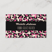 スタイリッシュでガーリーなピンクのチータの点 名刺 (正面)
