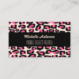 スタイリッシュでガーリーなピンクのチータの点 名刺
