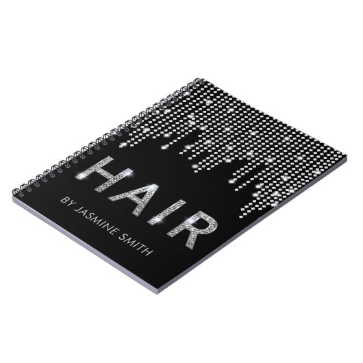 スタイリッシュでシックなダイヤモンドの毛のアポイントメント ノートブック (左側)