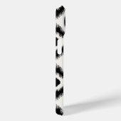 スタイリッシュでシックなブラックアイボリー ダイヤモンド イカット モノグラム Case-Mate iPhoneケース (裏面 / 右)