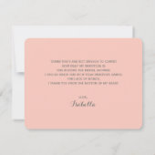 スタイリッシュでシックな婚礼衣裳のブライダルシャワーは感謝していしています 招待状 (裏面)