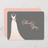 スタイリッシュでシックな婚礼衣裳のブライダルシャワーは感謝していしています 招待状 (正面/裏面)