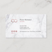 スタイリッシュでシックな最小主義の大理石の無限ばら色の金ゴールド 名刺 (裏面)