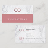 スタイリッシュでシックな最小主義の大理石の無限ばら色の金ゴールド 名刺 (正面/裏面)