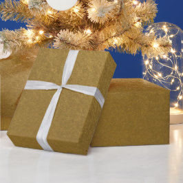 スタイリッシュでシンプルなメタリック調のダークゴールド ラッピングペーパー