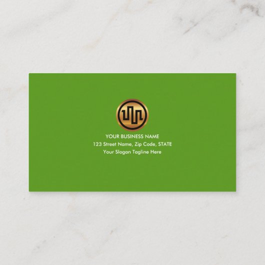 スタイリッシュでシンプルな土木技師の緑のTrapezium 名刺 (裏面)