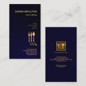 スタイリッシュでシンプルな最小主義の金ゴールドの料理用セット 名刺 (正面/裏面)