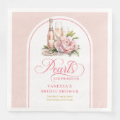 スタイリッシュでパーソナライズされたパールとプロセッコのナプキン (正面)