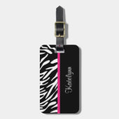 スタイリッシュでパーソナライズなシマウマのプリントの荷物のラベル ラゲッジタグ (正面縦)
