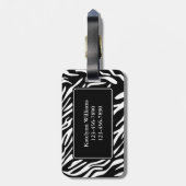 スタイリッシュでパーソナライズなシマウマのプリントの荷物のラベル ラゲッジタグ (裏面縦)