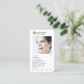 スタイリッシュでフェイクなピンクのキルトのinstagramのスタイル 名刺 (スタンド正面)