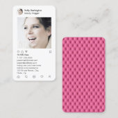 スタイリッシュでフェイクなピンクのキルトのinstagramのスタイル 名刺 (正面/裏面)