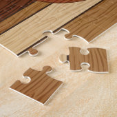 スタイリッシュでフェイクな木製のトーラスの(占星術の)十二宮図の記号 ジグソーパズル (側面)