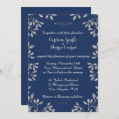 スタイリッシュでフェイクな銀製のグリッターの結婚式招待状 招待状 (正面/裏面)