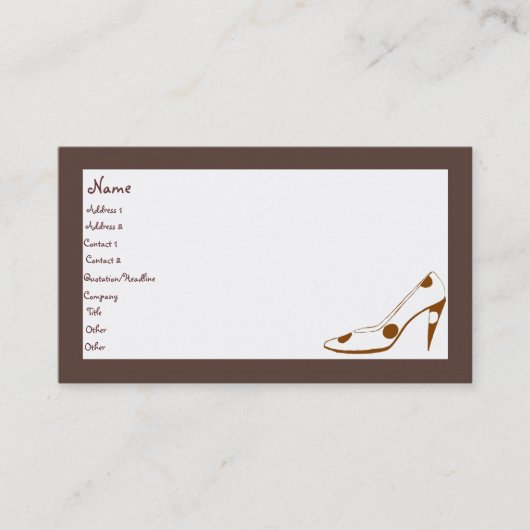 スタイリッシュでフェミニンなファッションビジネスカード 名刺 (正面)