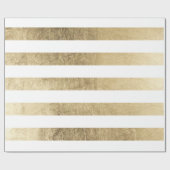 スタイリッシュでモダンで粋でフェイクな金ゴールドホイルは縞で飾ります ラッピングペーパー (フラット)