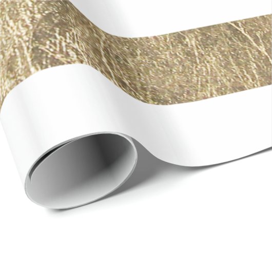 スタイリッシュでモダンで粋でフェイクな金ゴールドホイルは縞で飾ります ラッピングペーパー (ロールコーナー)