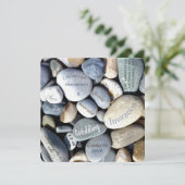 スタイリッシュでモダンで素朴な小石の自然の結婚 セーブザデート (スタンド正面)