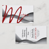 スタイリッシュでモダンなマーケティングのモノグラムの名刺 名刺 (正面/裏面)