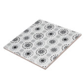 スタイリッシュでモダンなモノクロ花パターン タイル (側面)