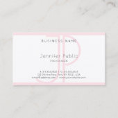 スタイリッシュでモダンなモノグラムのピンクの白く明白な贅沢 名刺 (正面)