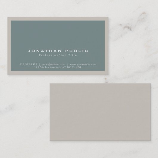 スタイリッシュでモダンな最小主義の明白で調和的な色 名刺 (正面/裏面)