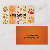 スタイリッシュでモダンな足のプリントに手入れをしている犬 名刺 (正面/裏面)