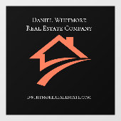 スタイリッシュでユニークなブラックの不動産エージェント ウィンドウサイン (シート)