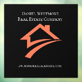 スタイリッシュでユニークなブラックの不動産エージェント ウィンドウサイン (シート3)