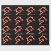 スタイリッシュでユニークなブラック不動産エージェント ラッピングペーパー (フラット)