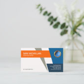 スタイリッシュでユニークな灰色の落雷の矢のモダンのくもの巣 名刺 (スタンド正面)