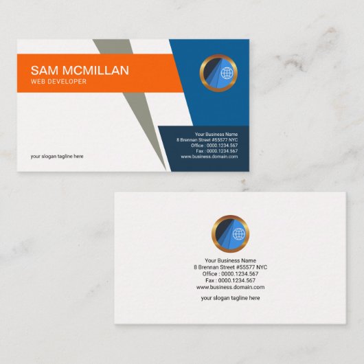 スタイリッシュでユニークな灰色の落雷の矢のモダンのくもの巣 名刺 (正面/裏面)