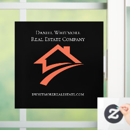 スタイリッシュでユニークな黒の不動産エージェント ウィンドウサイン