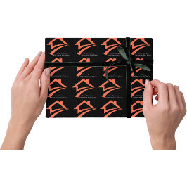 スタイリッシュでユニークな黒の不動産エージェント ラッピングペーパー