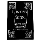 スタイリッシュでヴィンテージなエレガントなビジネス ミディアムペーパーバッグ (裏面)