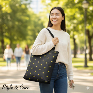 スタイリッシュで丈夫な天体柄の日常使いバッグ トートバッグ
