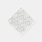 スタイリッシュで優雅なリニアな枝と葉 スタンダードカクテルナプキン (角)