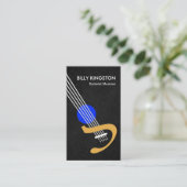 スタイリッシュで創造的なギターの灰色のグランジなギタリスト 名刺 (スタンド正面)