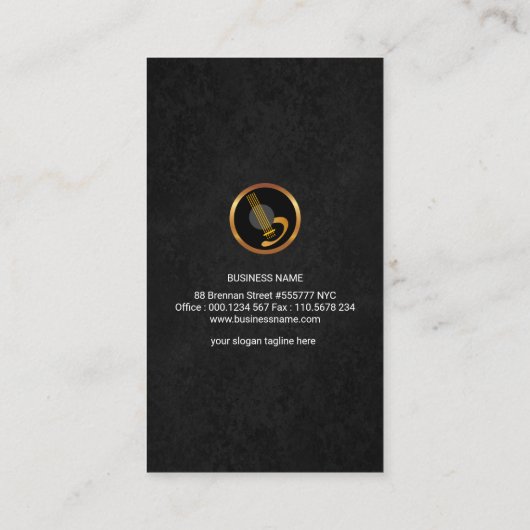 スタイリッシュで創造的なギターの灰色のグランジなギタリスト 名刺 (裏面)
