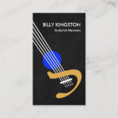 スタイリッシュで創造的なギターの灰色のグランジなギタリスト 名刺 (正面)