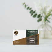 スタイリッシュで創造的な側面のレンガ壁の建築 名刺 (スタンド正面)