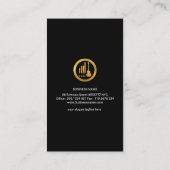 スタイリッシュで創造的な金ゴールドのベースギターのミュージシャン 名刺 (裏面)