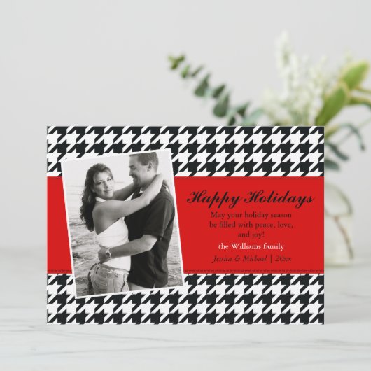 スタイリッシュで千鳥格子のな休日カード シーズンカード (スタンド正面)